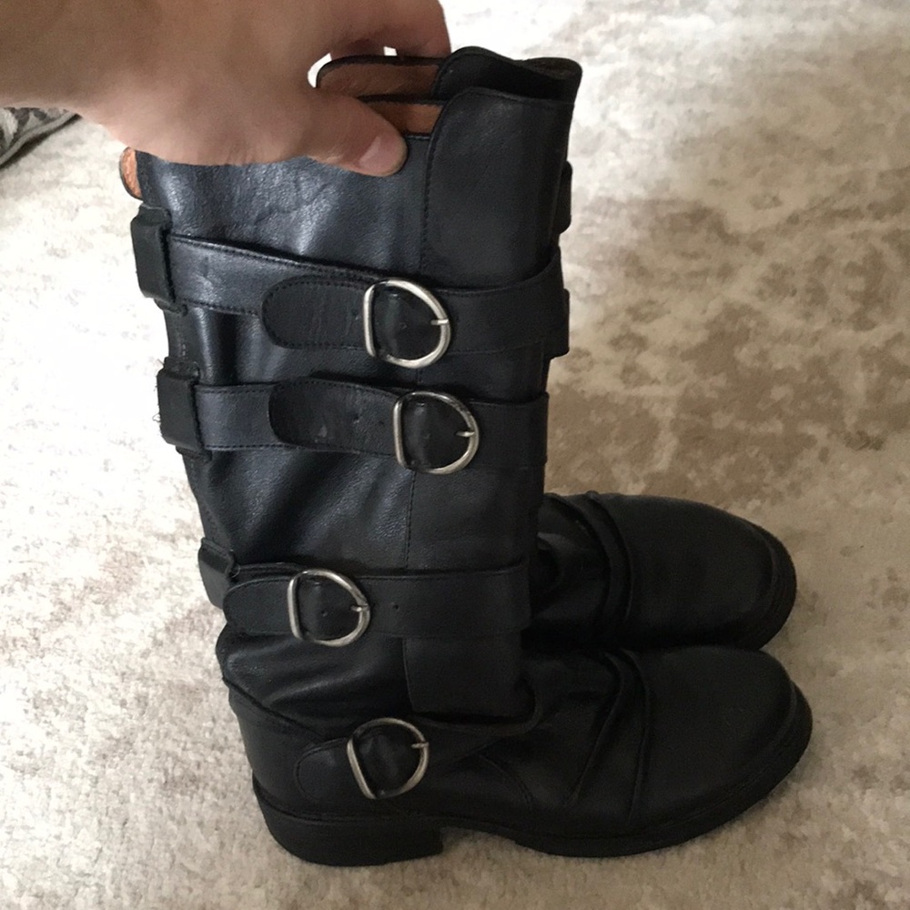 Aldo 4 Buckle Leather Boots